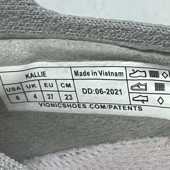 Vionic Womens 6 Slip On Knit Gray Glitter Comfort Casual Rubber Sole Shoe KALLIE - Picture 8 of 9